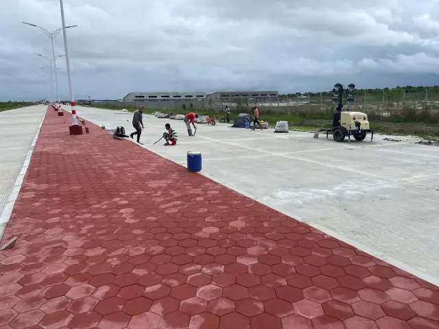 Road construction in Guyana